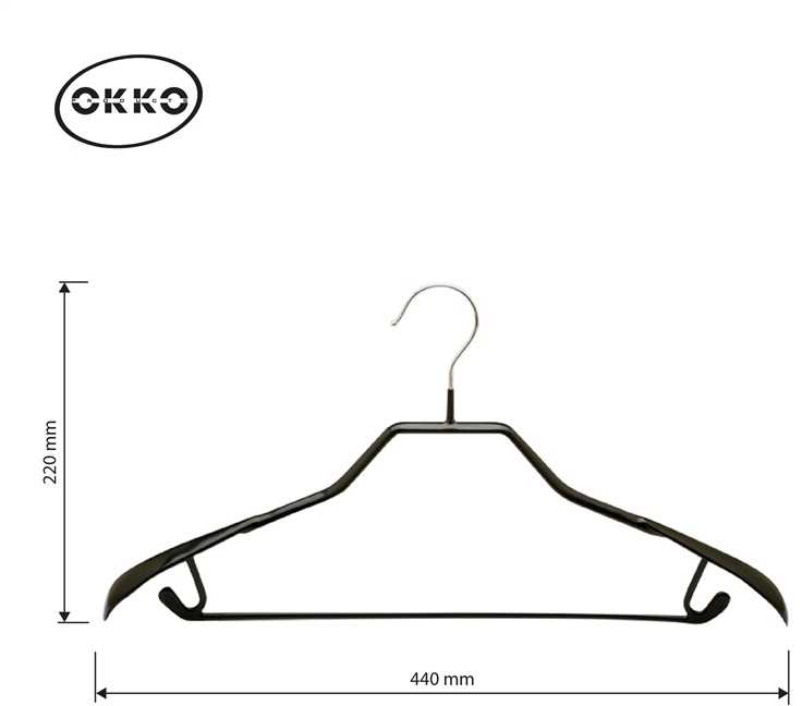 Okko Goclever PVC DIPPED HANGER LSMD031 Juodas