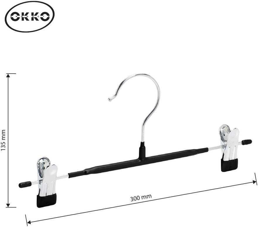 Okko Static Control PVC DIPPED HANGER LSMD040 Juodas 2PCS