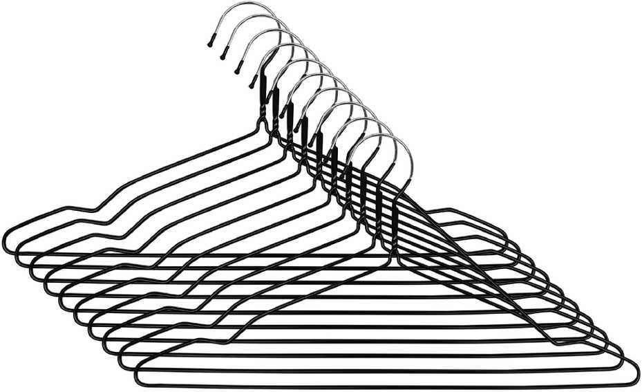 Okko Domoletti PVC DIPPED HANGER LSMD074 Juodas 10 PCS