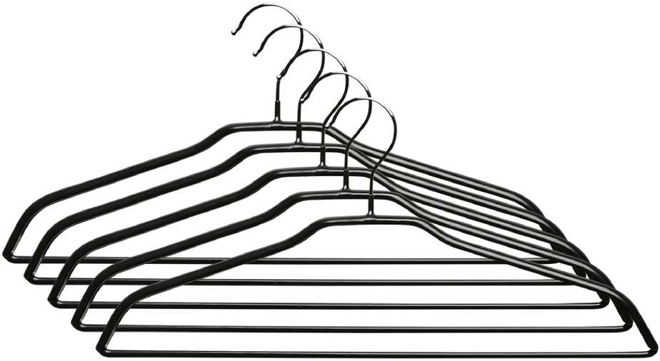 Okko Domoletti PVC DIPPED HANGER LSMD025 Juodas 5PCS
