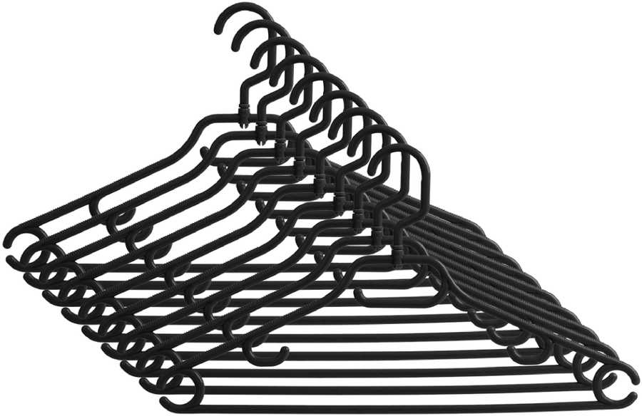 Okko Domoletti PLASTIC HANGER Juodas LSP037 10PCS