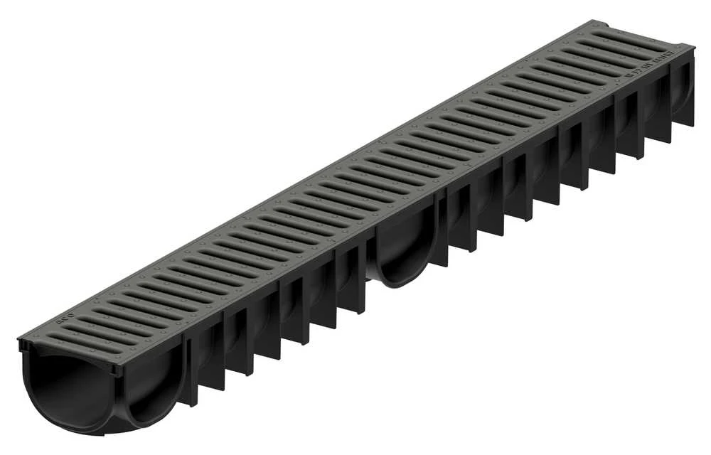 Drenažo latakas su plast. grotelėmis Easyline Aco, A15, 1 m