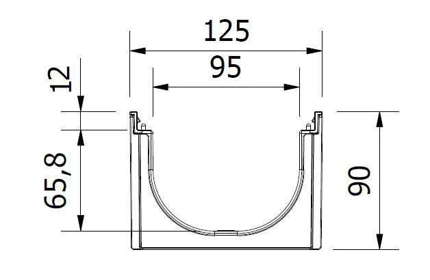 Drenažo latakas su grotelėmis Easyline Aco, A15, 100 cm x 12.5 cm x 9 cm
