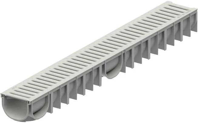 ACO Drenažo latakas su plast. grot. Easyline, A15, 1m, pilkas