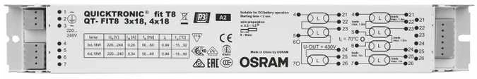 Osram elektroninis balastas linijinėms liuminescencinėms lempoms QT-FIT8 3x18,4x18 - 4008321294302