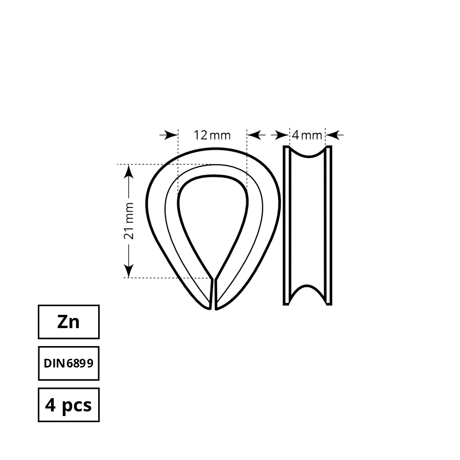 Haushalt LOOPS PROTECTION (4 MM. ZN. DIN6899. 4D