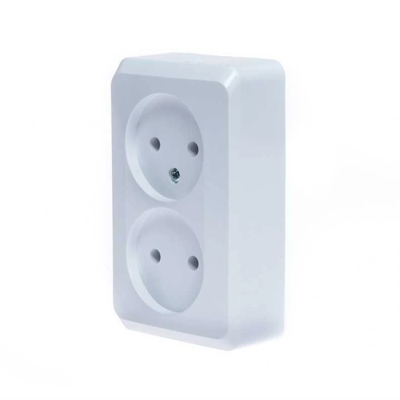 Schneider Electric Dvivietis kištukinis lizdas SCHNEIDER PRIMA, baltos spalvos