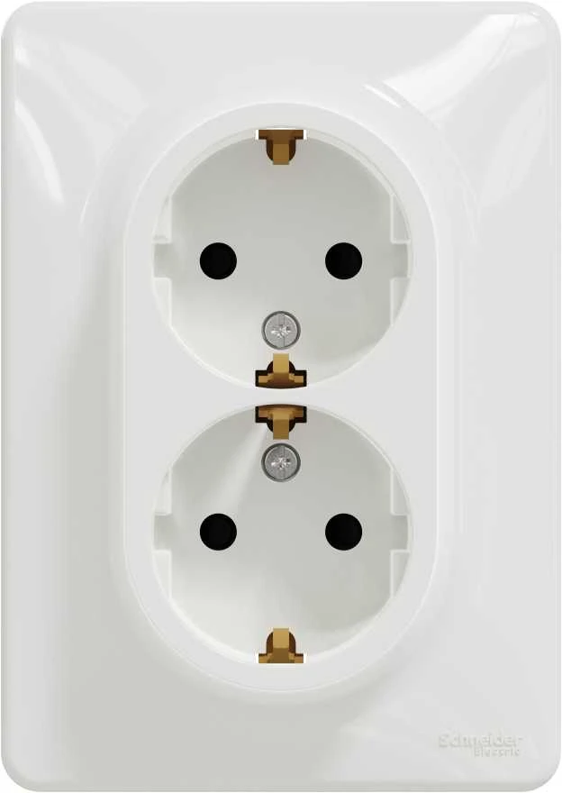 Dvivietis kištukinis lizdas SCHNEIDER SEDNA DESIGN,baltos sp