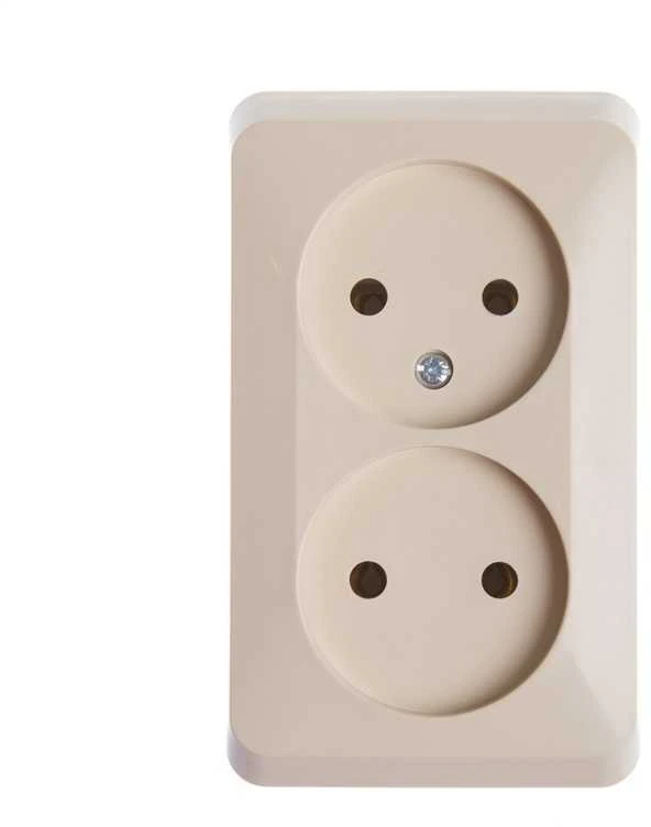 Dvivietis kištukinis lizdas SCHNEIDER PRIMA, smėlio spalvos