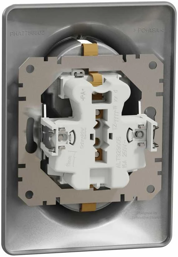 Dvigubas lizdas Schneider Electric Sedna Design SDD313221, įžemintas, IP20, aliuminio sp.