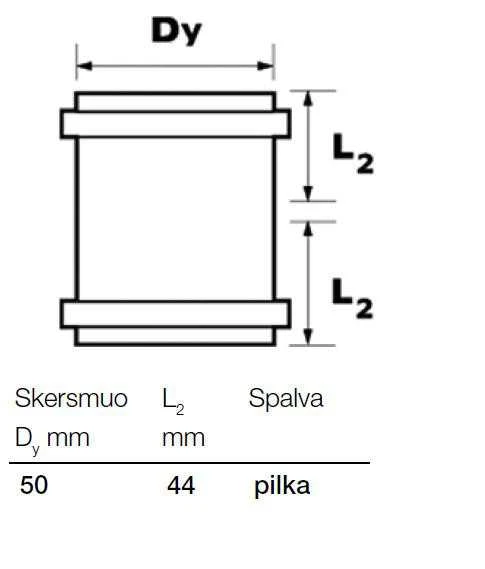 Wavin Baltic Vidaus kanalizacijos dviguba mova WAVIN OPTIMA, d , 50