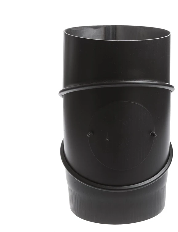 Dūmtraukio alkūnė Wadex, juoda sp., 200 mm, 45 - 90 °