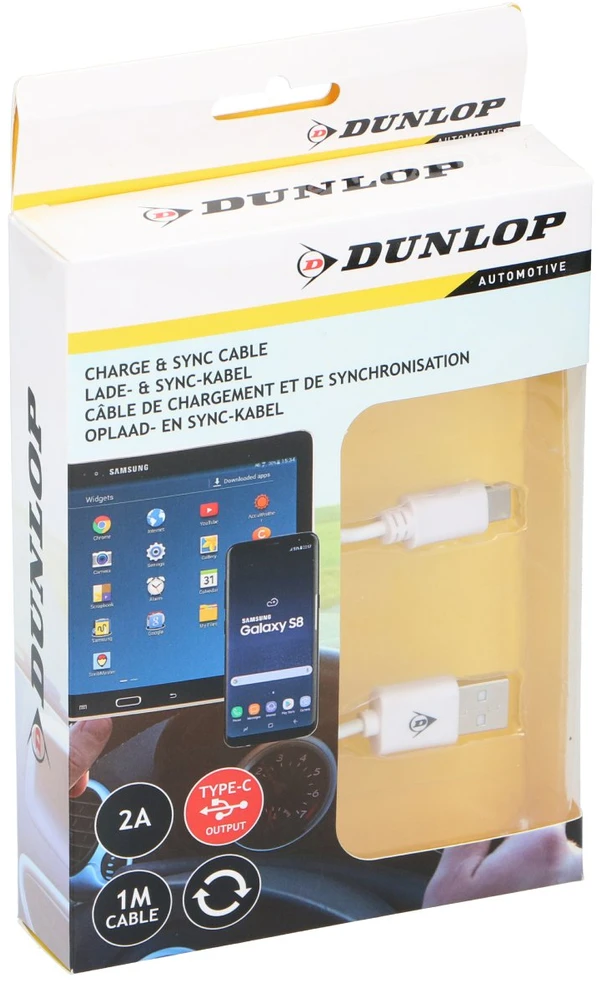 Laidas Dunlop USB-C 1m Baltas