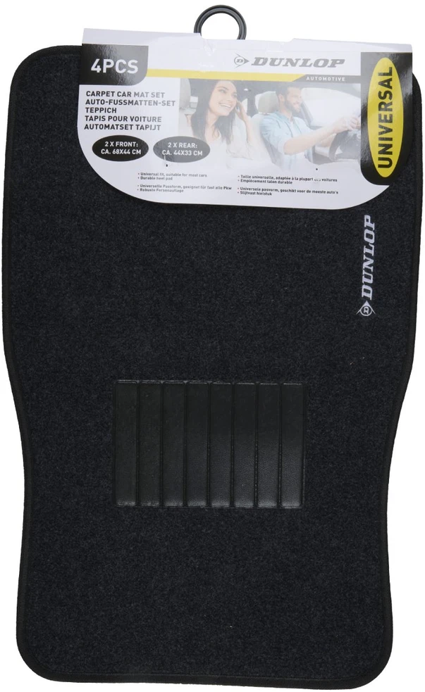 Kilimėliai automobiliui 4 vnt. 68x44-44x33 cm PP DUNLOP 871125209131
