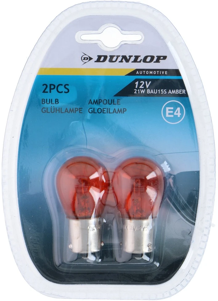 Automobilio lemputė DUNLOP 12V 21W E4, Gintarinė