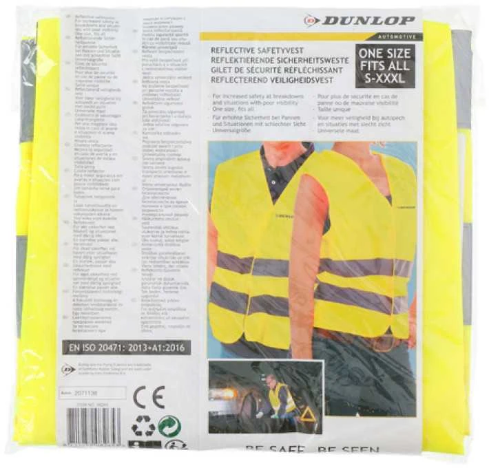 Dunlop Saugos liemenė PREMIUM Klasikinė Geltona, Atspindinti