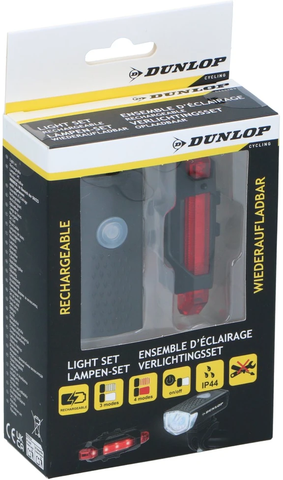 Dunlop Dviračio LED žibintų rinkinys USB įkrovimas