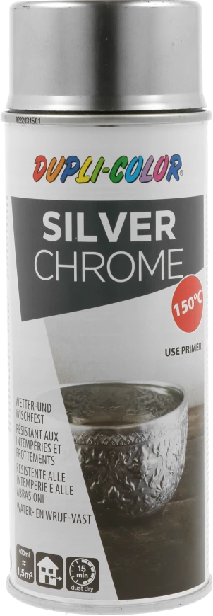 Purškiami dažai atsparūs aukštai temperatūrai DUPLI-COLOR 150°C, sidabrinio chromo efekto sp.,400 ml