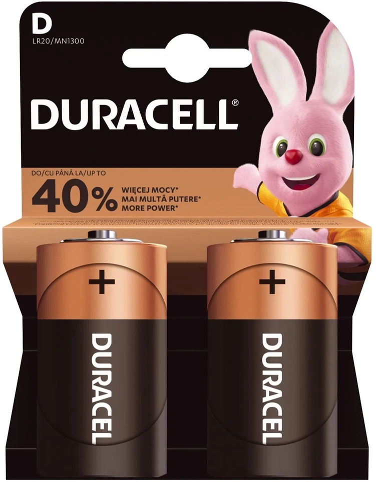 Elementai DURACELL. D/LR20. 1,5 V. 2 vnt.