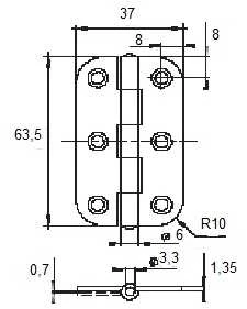 Lankstai durims/baldams Valnes, 3,7 cm