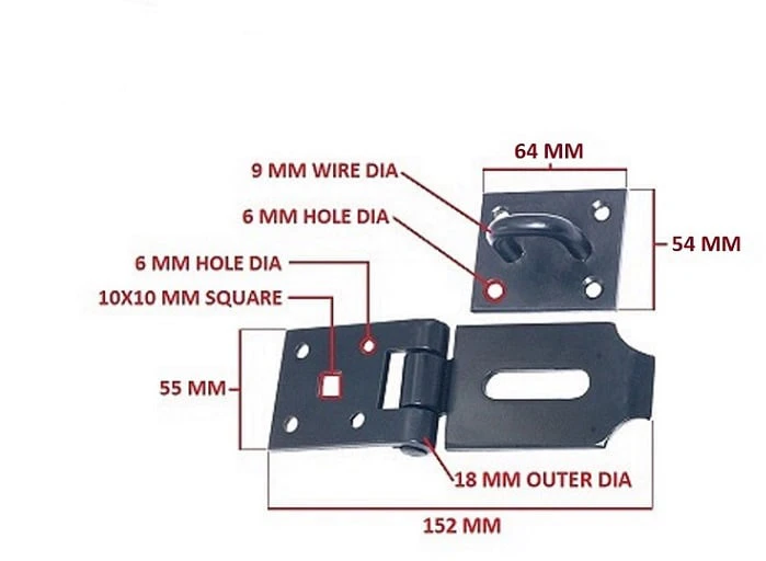 Sefa Verlag DOOR LATCH OKKO GB-1502 Juodas