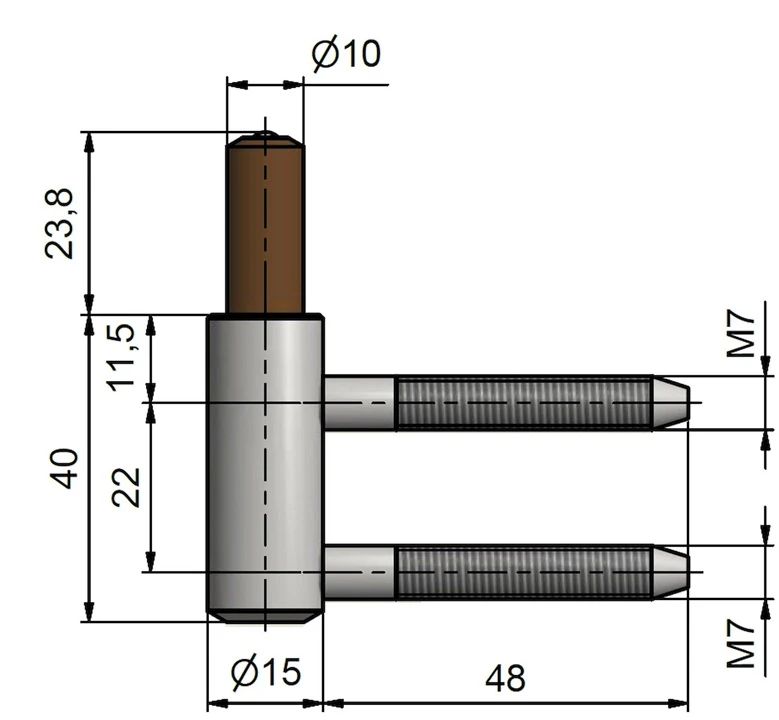 Durų vyriai TKZ Polna 9733253L, 1,5 cm x 6,38 cm