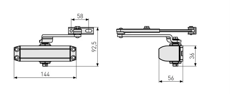 Durų uždarytuvas Abus AC7023, 40 – 80 kg