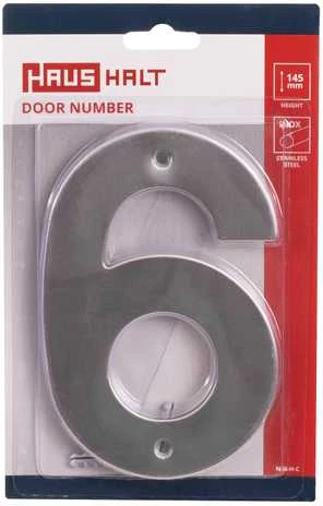 Haushalt Numeris "6", nerūdijančio plieno, 145 mm