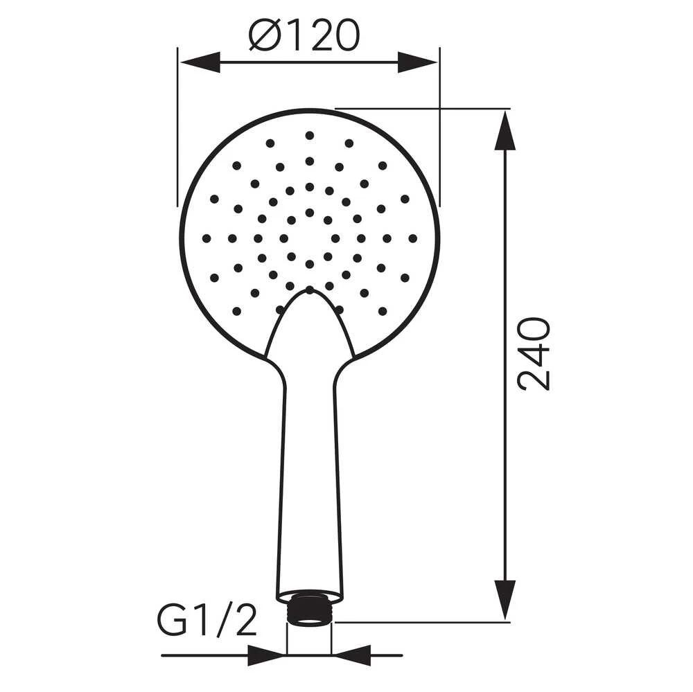 Dušo galvutė Ferro Phila S175BL, juoda, 120 mm