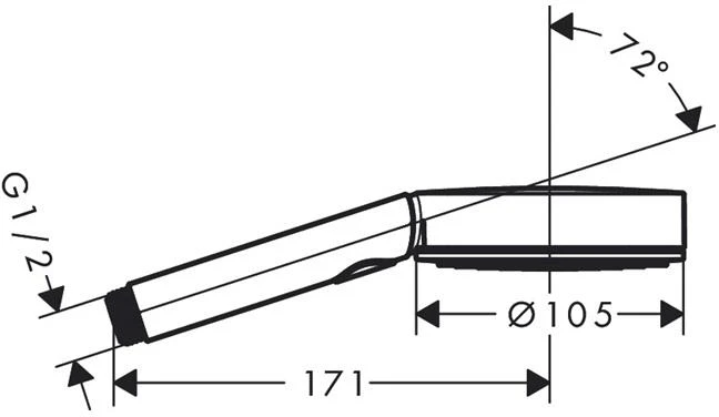 Dušo galvutė Hansgrohe Pulsify Select S 3jet Relaxation, juoda sp., 10.5 cm