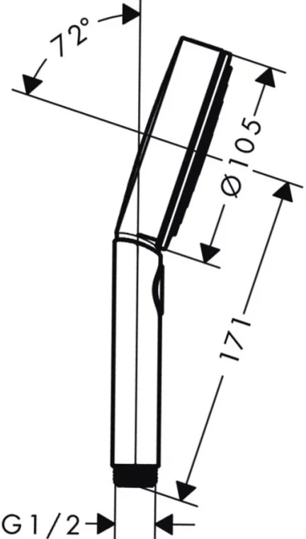 Dušo galvutė Hansgrohe Pulsify Select S 3jet Relaxation, juoda sp., 10.5 cm
