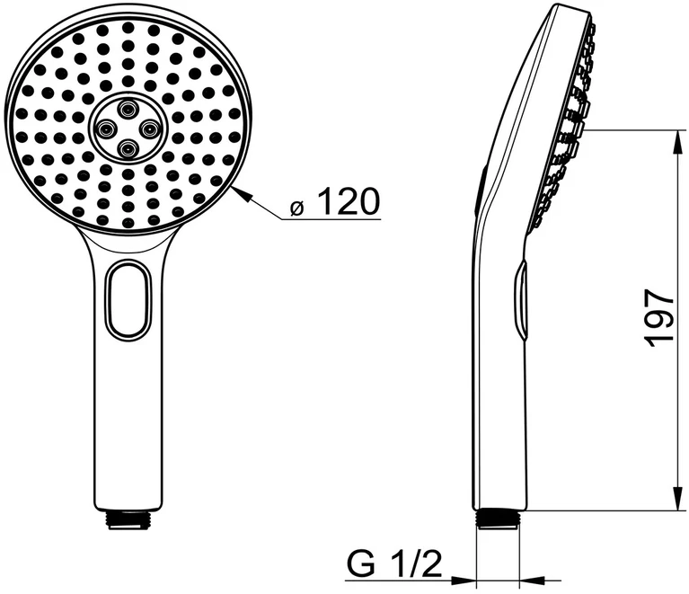 Dušas galviņa Oras Hydractiva 242403, pelēka krās./hroma krās., 12 cm
