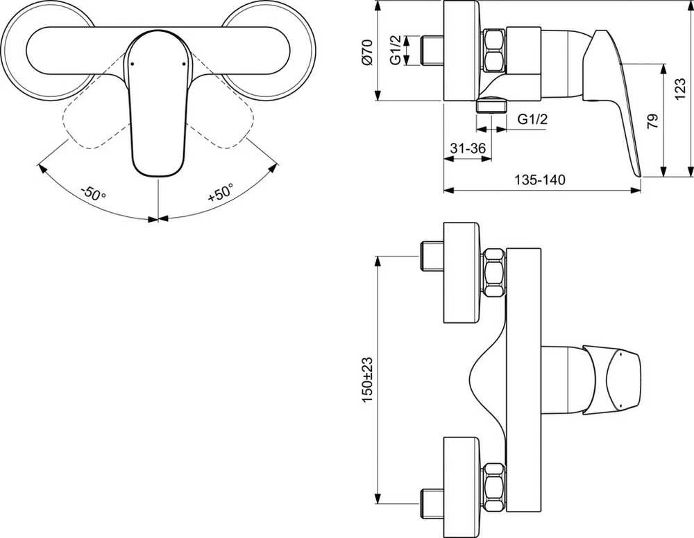 Dušo maišytuvas Ideal Standard, Ceraflex