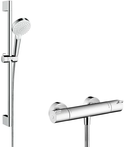 Dušo komplektas su termostatiniu maišytuvu Hansgrohe Crometta 1001 CL, sidabro sp.