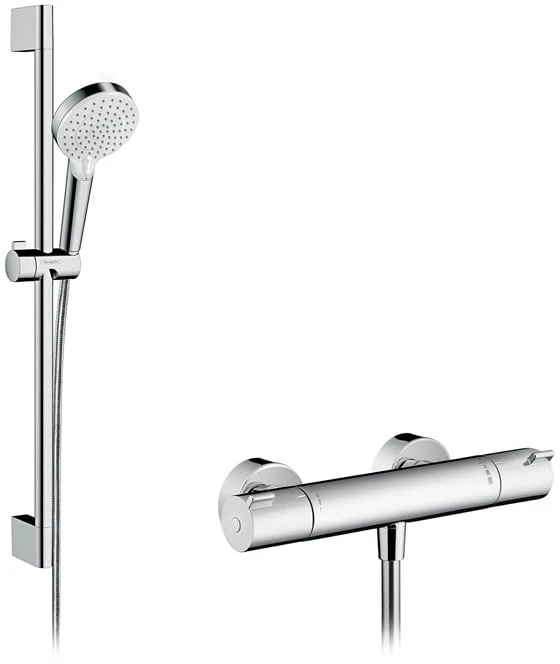 Dušo komplektas su termostatiniu maišytuvu Hansgrohe Crometta 1001 CL, sidabro sp.