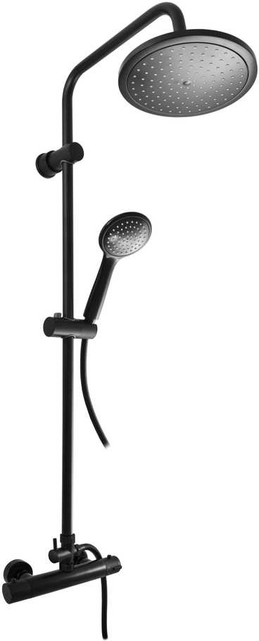 Rinkinys prysznicowy Domoletti THERMOSTATIC SHOWER MIXER SET Juodas Matinis
