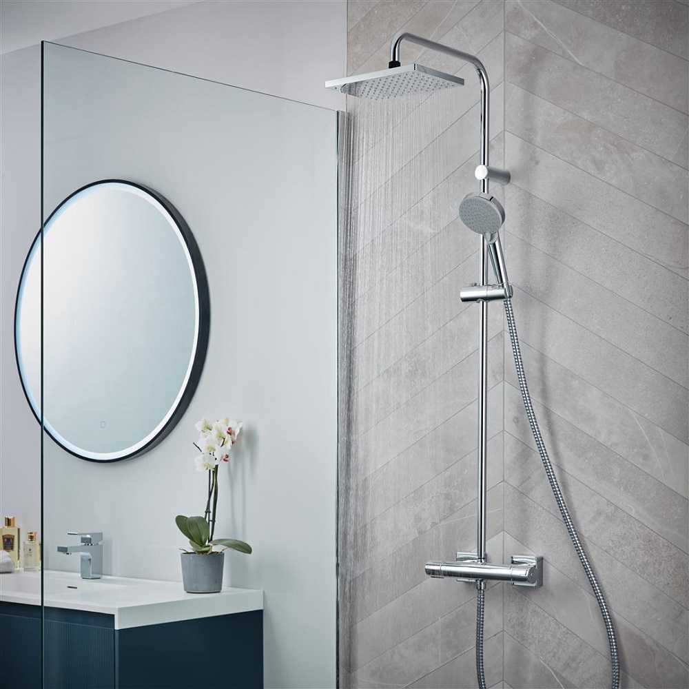 Termostatinė dušo sistema Hansgrohe Vernis Shape 230 1 Jet 26286000, nerūdijančio plieno