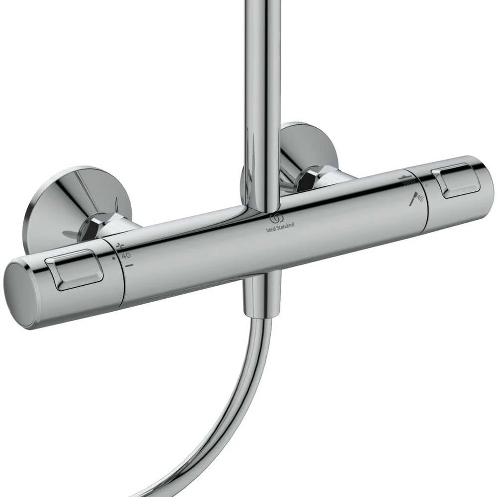 Stacionari dušo sistema Ideal Standard Ceratherm T25, su Ø200 galva ir rankiniu dušu, chrom