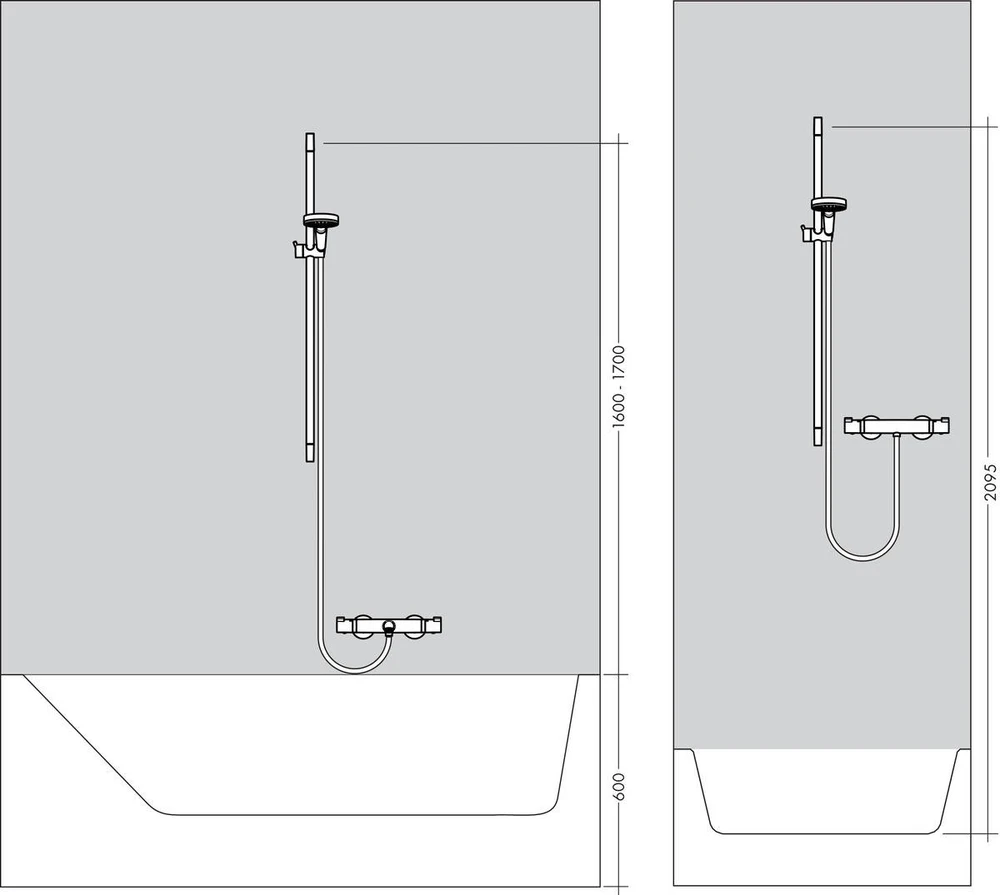 Dušo komplektas su termostatiniu maišytuvu Hansgrohe Crometta 1001 CL, sidabro sp.