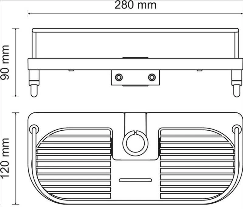 Dušo lentynėlė Ferro 65580.1, 280 mm x 90 mm x 120 mm, balta