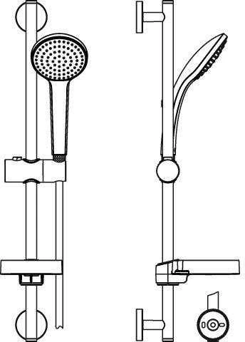 Dušo stovas Ideal Standard IdealRain, M1, 600 mm, galvutė 100 mm