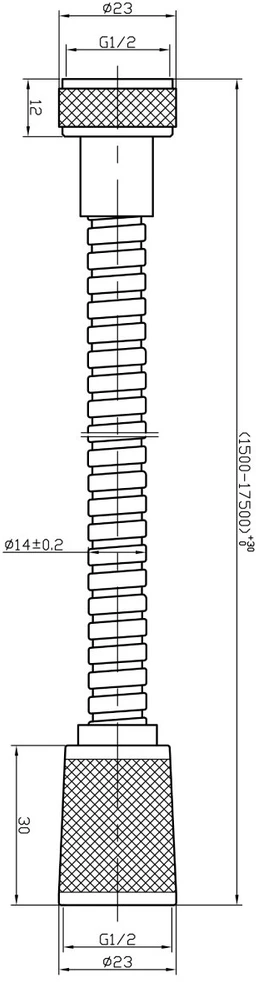 Dušo žarna AB Flex 150-175cm Chromuota
