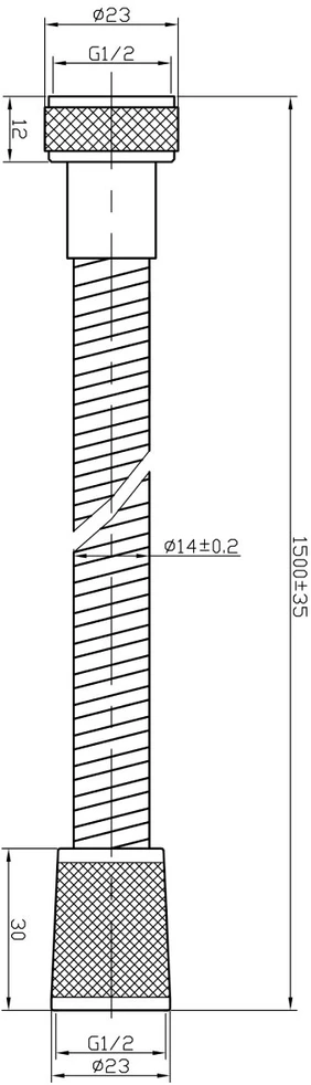 Dušo žarna AB PVC 150cm Chromuota/Balta