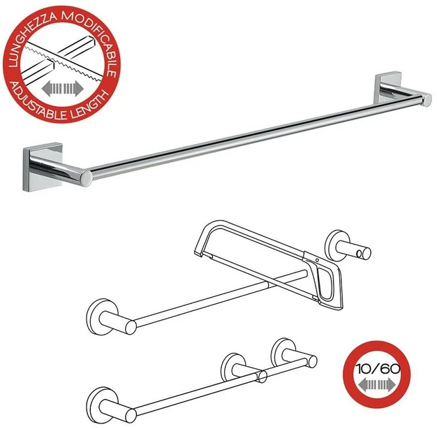 Domoletti MACAO TOWEL HOLDER 60 CM CHROMED