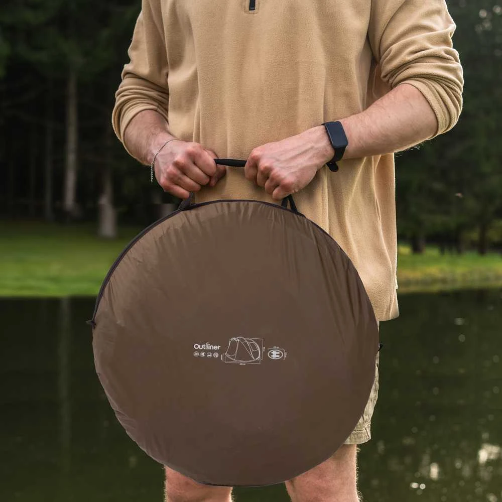 Dviguba palapinė Outliner RD-NT16-02, ruda/žalia, 240 cm x 145 cm x 95 cm