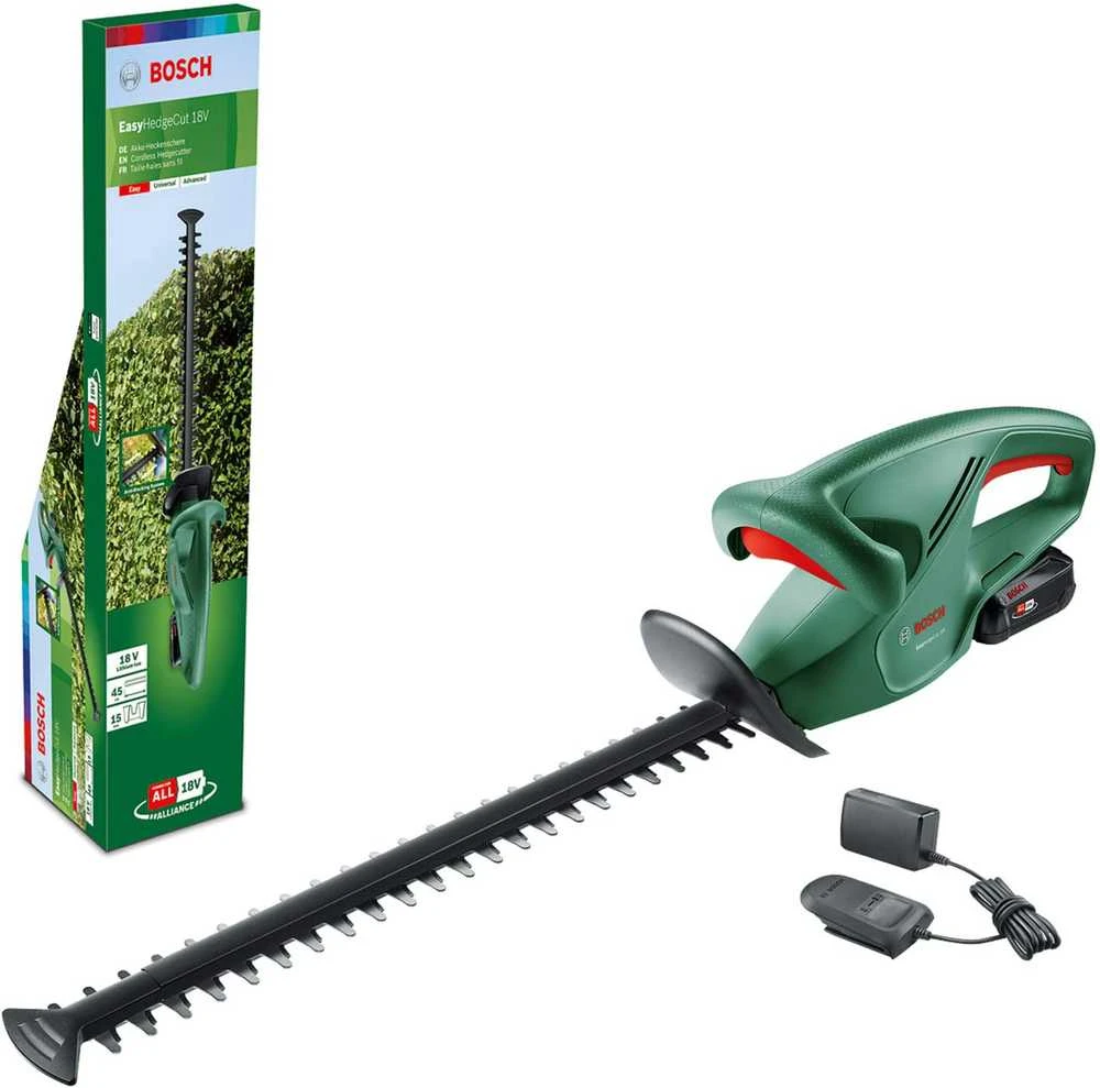 Akumuliatorinės gyvatvorių žirklės Bosch Easy HedgeCut 18-45 pilnas komplektas, 1x2Ah, 45cm