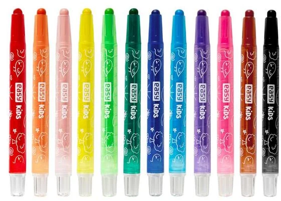 Easy Stationery Kredki świecowe wykręcane 12 kolorów EASY