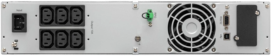 EATON 9E UPS Rack kintamosios srovės 200/220/230/240 V 1800 W 2000 VA vienfazis 6 x švino-rūgšties akumuliatorius 7 Ah RS-232 USB oc 6 2U 19 juodas