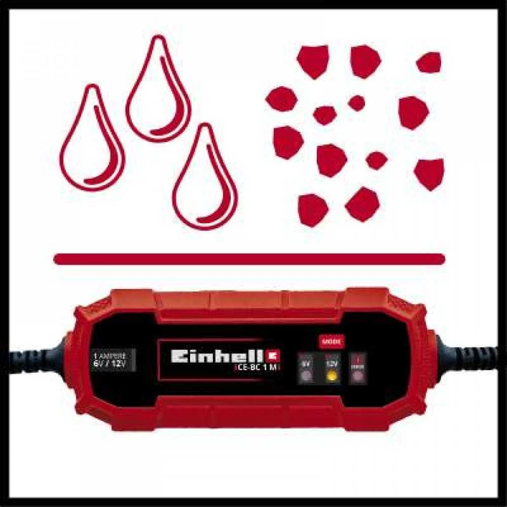 "Einhell CE BC 1 M" išmanusis akumuliatorių įkroviklis 6V/12V, IP65, 1002205