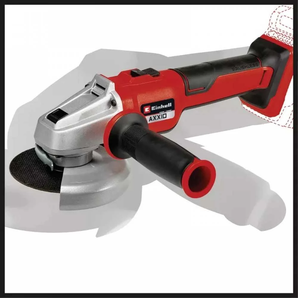 Kampinis šlifuoklis Einhell AXXIO 18/115 Q Solo; 115 mm; 18 V (be akumuliatoriaus ir pakrovėjo)